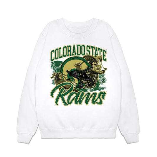 Colorado State - NCAA Football : Brandon Brown Jr. - Vintage Helmet Premium Crewneck Sweatshirt-0