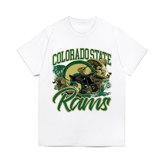 Colorado State - NCAA Football : Elijah Mc-Cantos - Vintage Helmet Comfort Colors T-Shirt-0