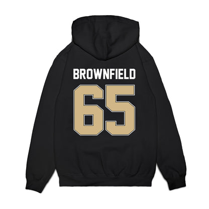 Purdue - NCAA Football : Brock Brownfield - Vintage Helmet Premium Hooded Sweatshirt-1
