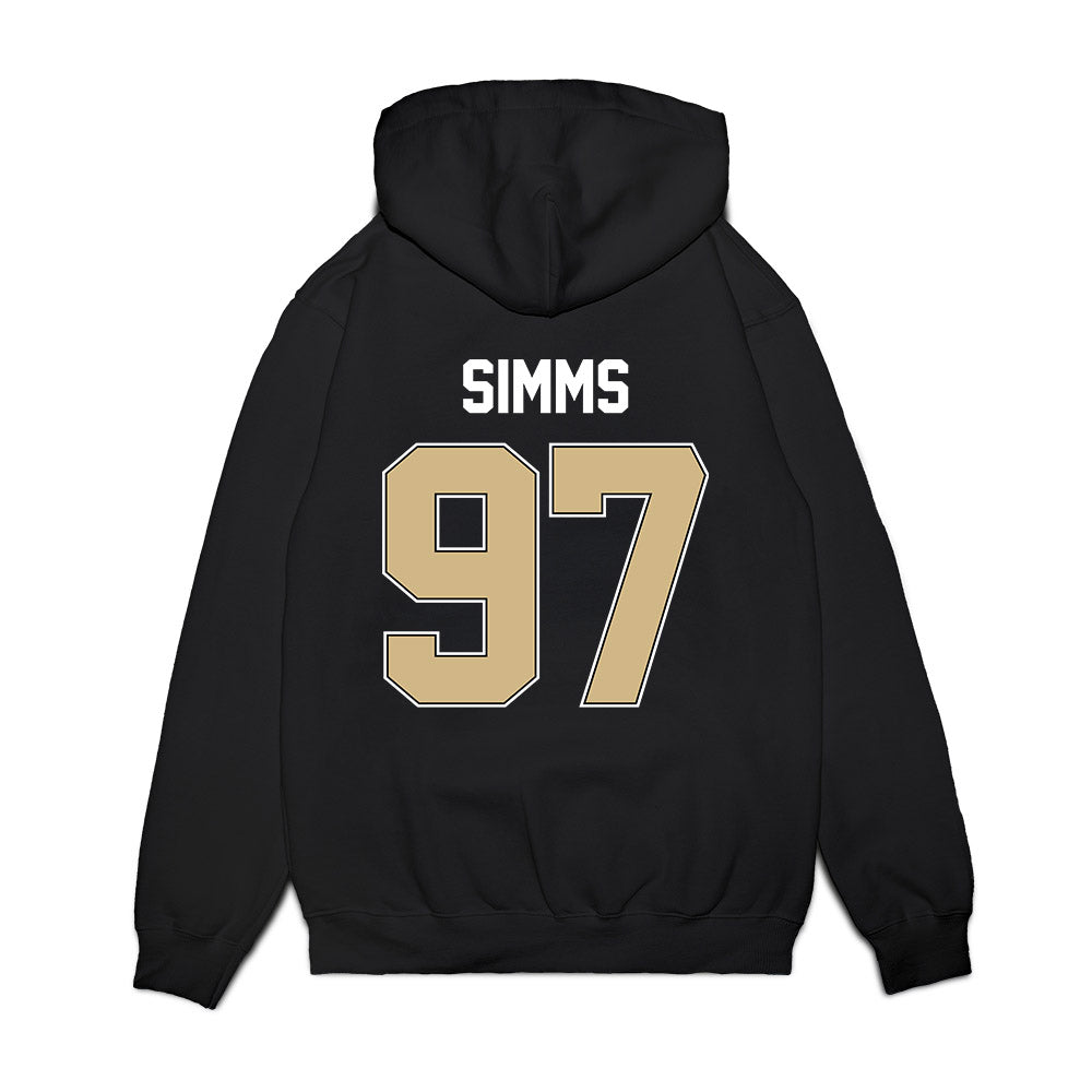 Purdue - NCAA Football : Wisdom Simms - Vintage Helmet Premium Hooded Sweatshirt-1