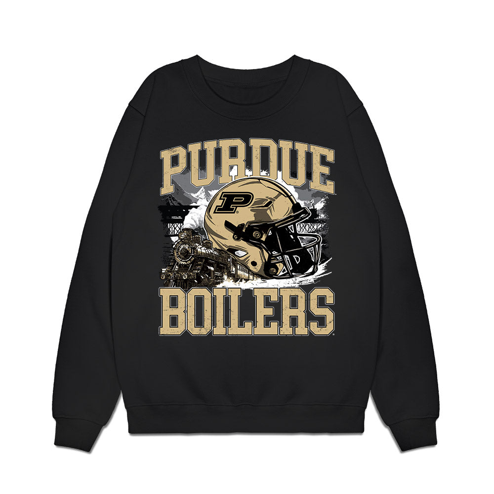 Purdue - NCAA Football : Cooper McCutchan - Vintage Helmet Premium Crewneck Sweatshirt-0