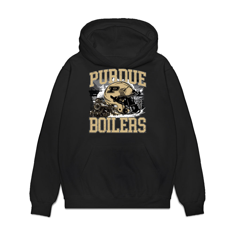 Purdue - NCAA Football : Breeon Ishmail - Vintage Helmet Premium Hooded Sweatshirt-0
