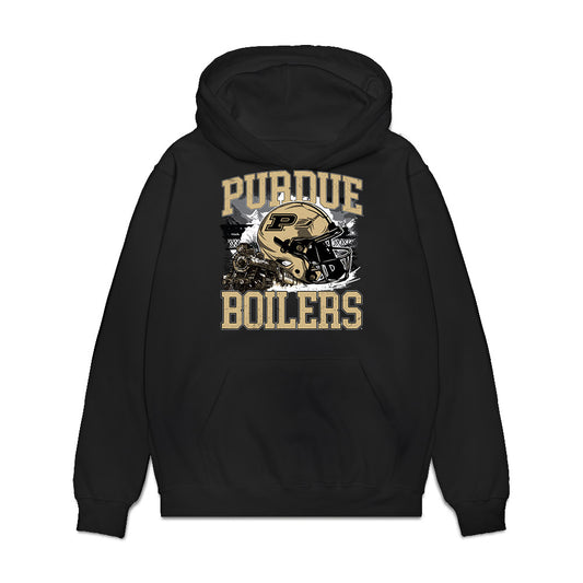 Purdue - NCAA Football : Carter Holsworth - Vintage Helmet Premium Hooded Sweatshirt-0