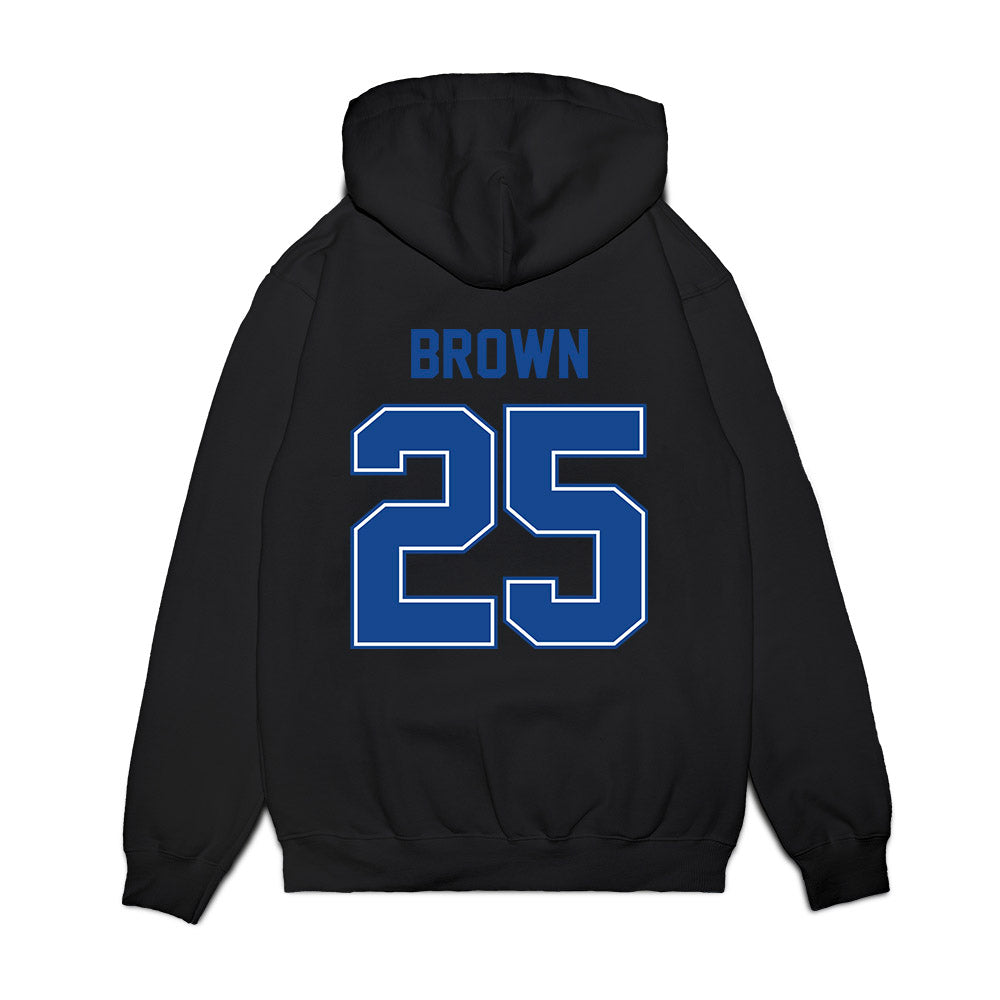 Boise State - NCAA Football : Quinton Brown - Vintage Helmet Premium Hooded Sweatshirt-1