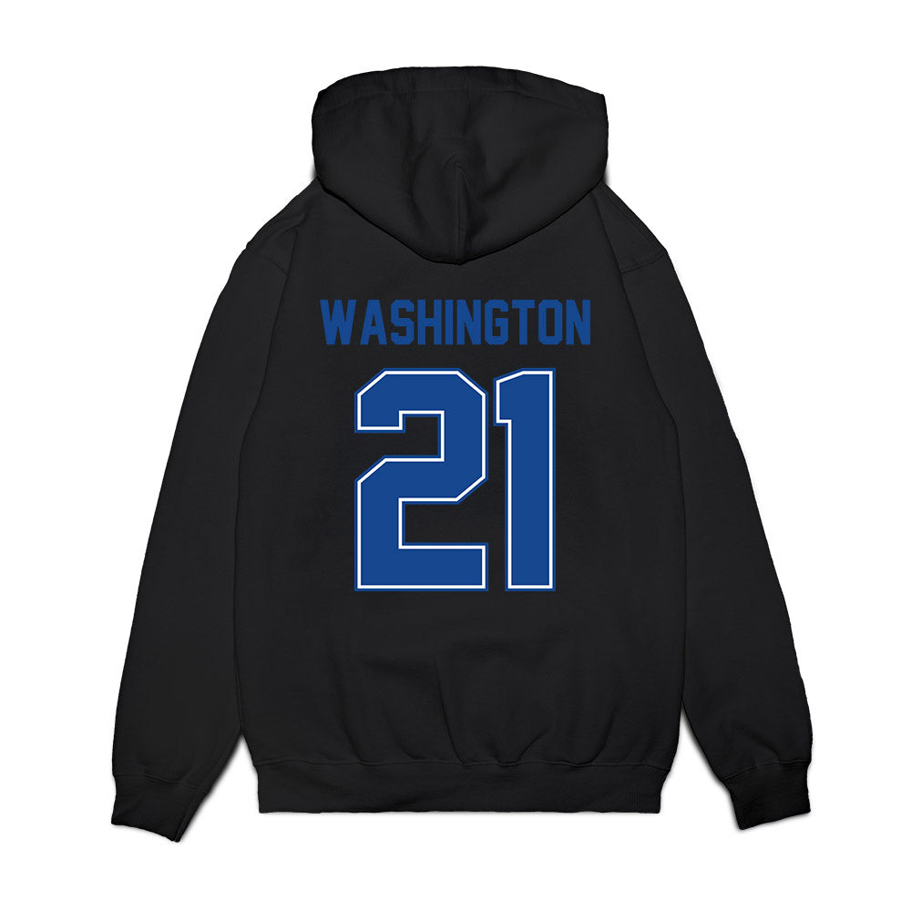 Boise State - NCAA Football : Zion Washington - Vintage Helmet Premium Hooded Sweatshirt-1