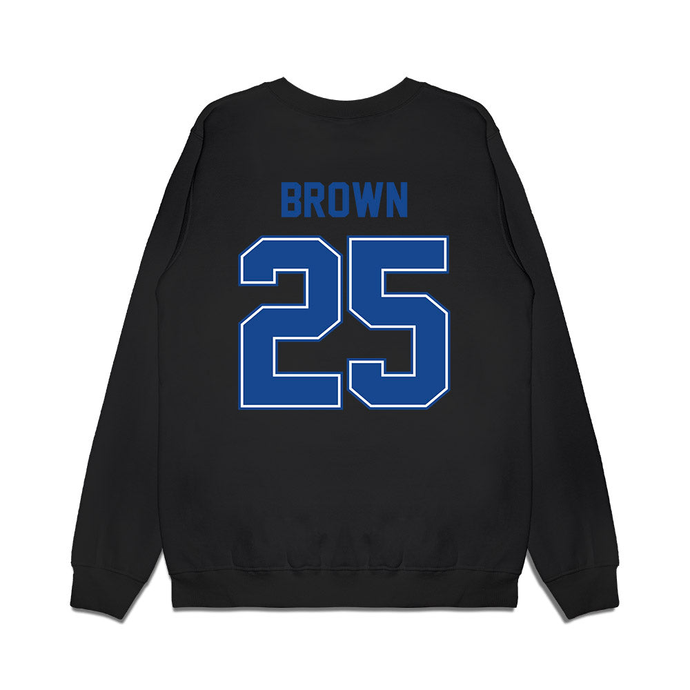Boise State - NCAA Football : Quinton Brown - Vintage Helmet Premium Crewneck Sweatshirt-1