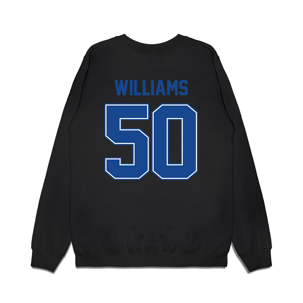 Boise State - NCAA Football : Jaden Williams - Vintage Helmet Premium Crewneck Sweatshirt-1