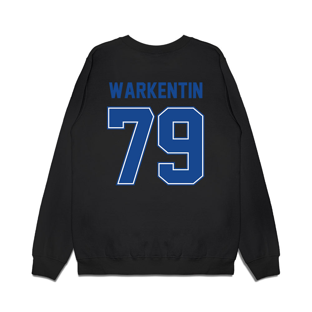 Boise State - NCAA Football : Connor Warkentin - Vintage Helmet Premium Crewneck Sweatshirt-1