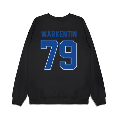 Boise State - NCAA Football : Connor Warkentin - Vintage Helmet Premium Crewneck Sweatshirt-1