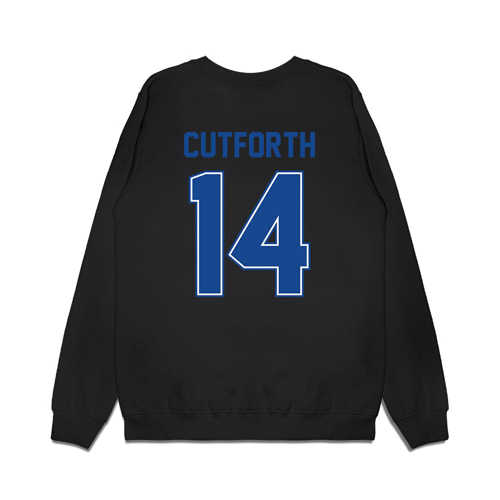 Boise State - NCAA Football : Max Cutforth - Vintage Helmet Premium Crewneck Sweatshirt-1