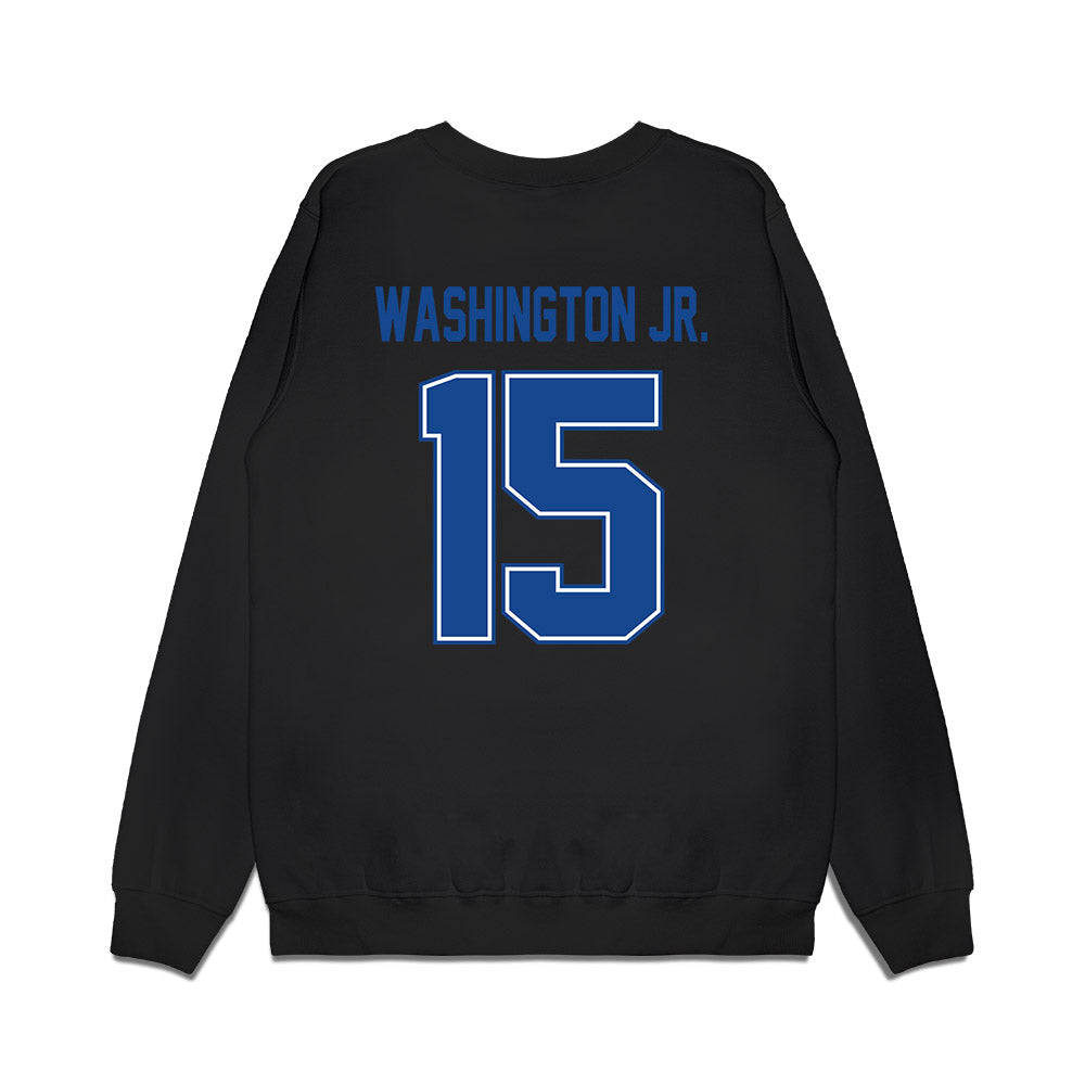 Boise State - NCAA Football : JeRico Washington Jr. - Vintage Helmet Premium Crewneck Sweatshirt-1