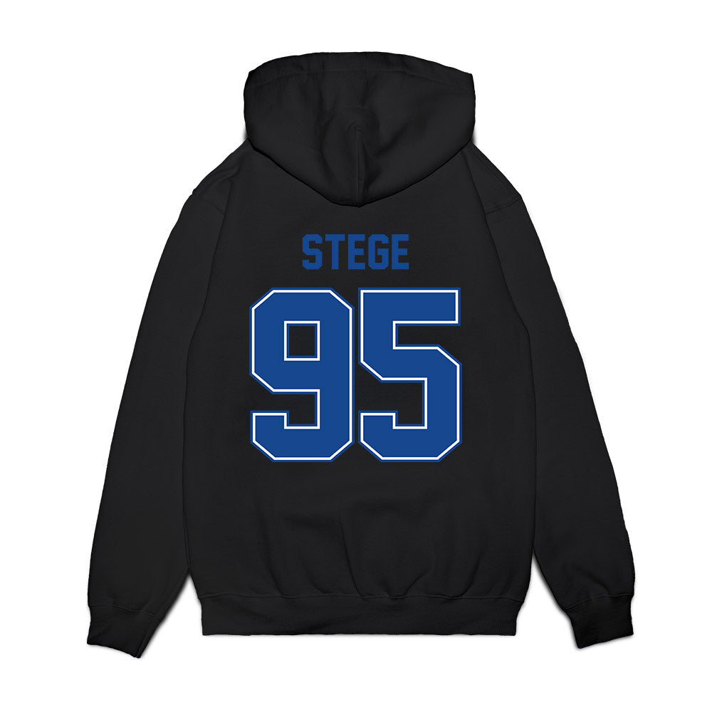 Boise State - NCAA Football : Max Stege - Vintage Helmet Premium Hooded Sweatshirt-1