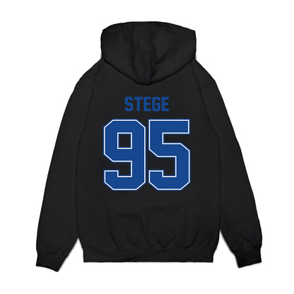 Boise State - NCAA Football : Max Stege - Vintage Helmet Premium Hooded Sweatshirt-1