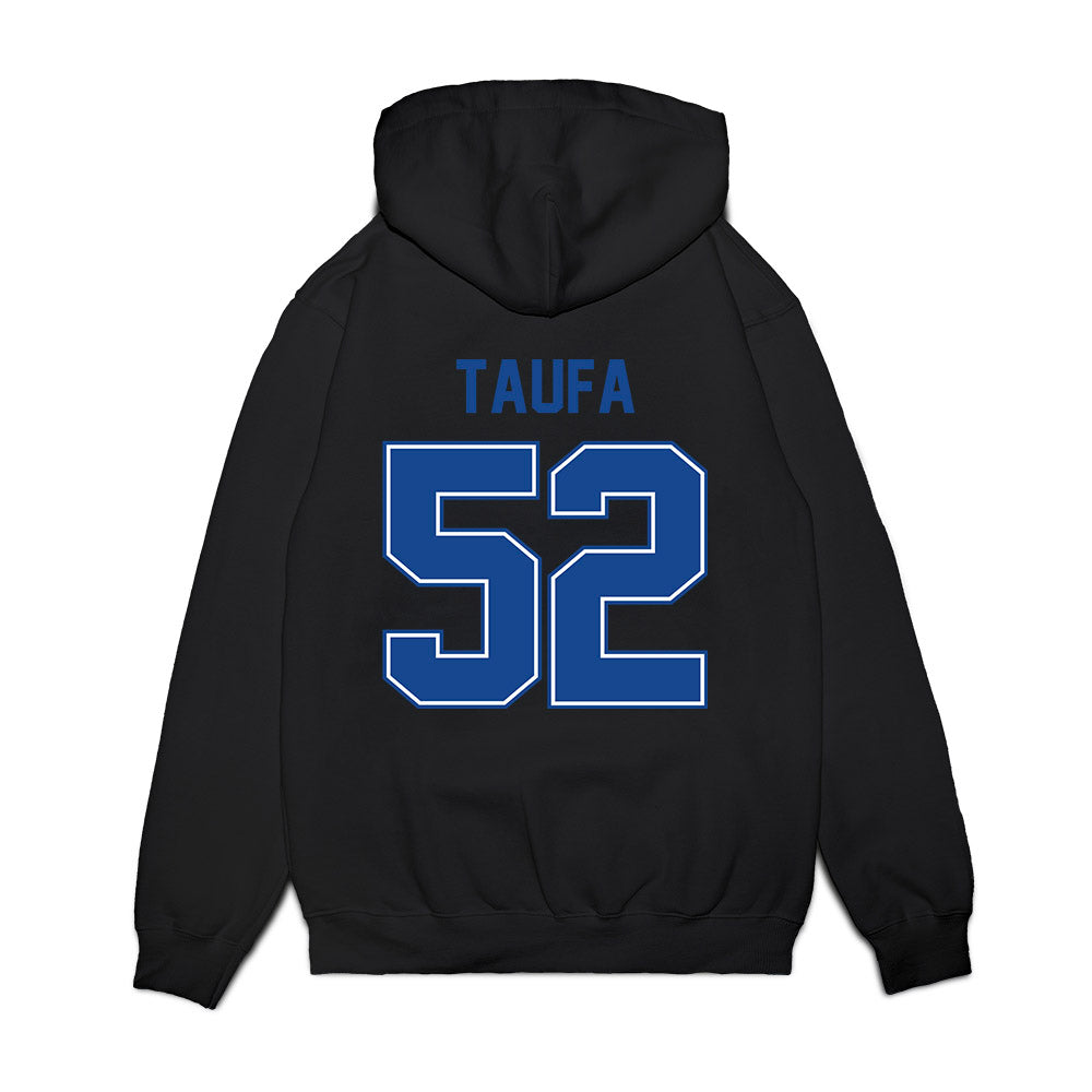 Boise State - NCAA Football : Stewart Taufa - Vintage Helmet Premium Hooded Sweatshirt-1