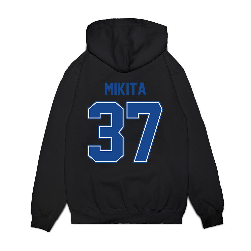 Boise State - NCAA Football : Ethan Mikita - Vintage Helmet Premium Hooded Sweatshirt-1
