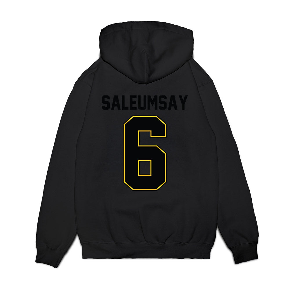PLU - NCAA Football : Kaidyn Saleumsay - Vintage Helmet Premium Hooded Sweatshirt-1