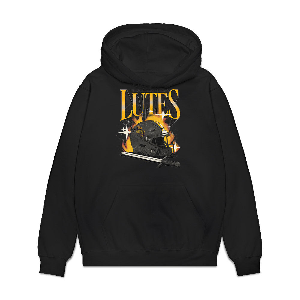 PLU - NCAA Football : Ryan Bohanan - Vintage Helmet Premium Hooded Sweatshirt-0