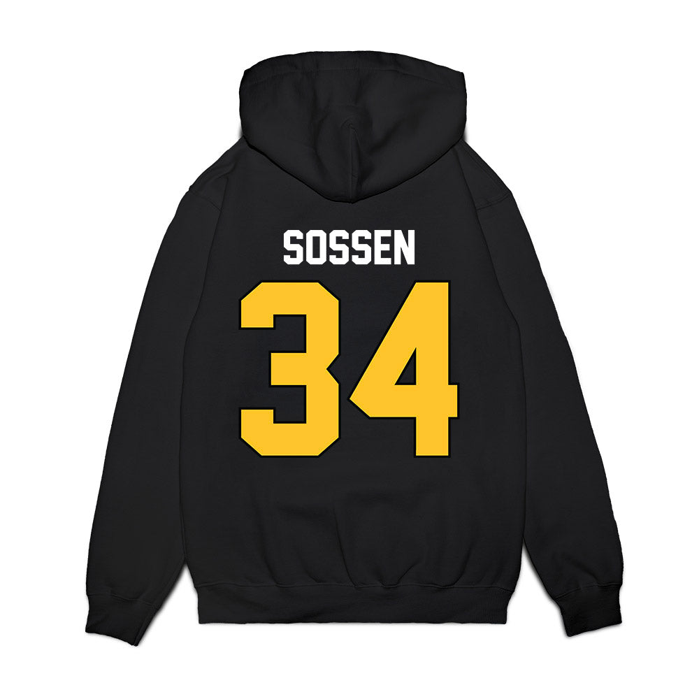 Ferris State - NCAA Football : Ethan Sossen - Vintage Helmet Premium Hooded Sweatshirt-1