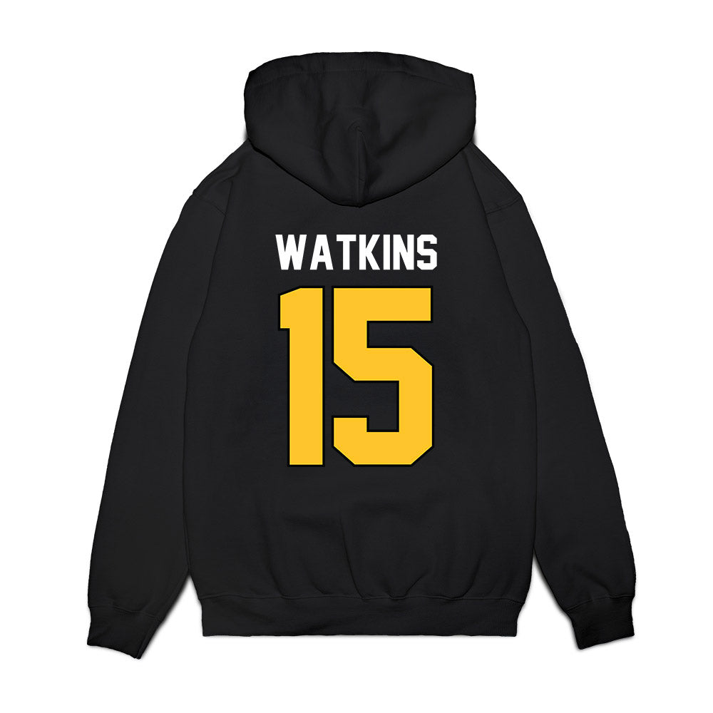 Ferris State - NCAA Football : Jerlaius Watkins - Vintage Helmet Premium Hooded Sweatshirt-1