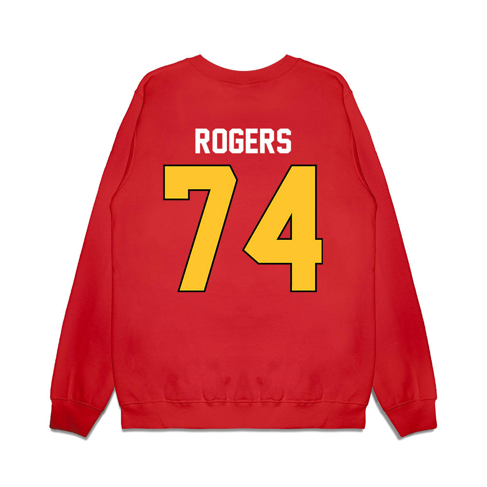 Ferris State - NCAA Football : Rashawn Rogers - Vintage Helmet Premium Crewneck Sweatshirt-1