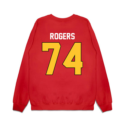 Ferris State - NCAA Football : Rashawn Rogers - Vintage Helmet Premium Crewneck Sweatshirt-1