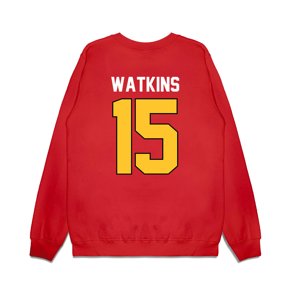 Ferris State - NCAA Football : Jerlaius Watkins - Vintage Helmet Premium Crewneck Sweatshirt-1