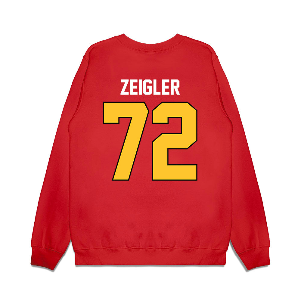 Ferris State - NCAA Football : Jaden Zeigler - Vintage Helmet Premium Crewneck Sweatshirt-1