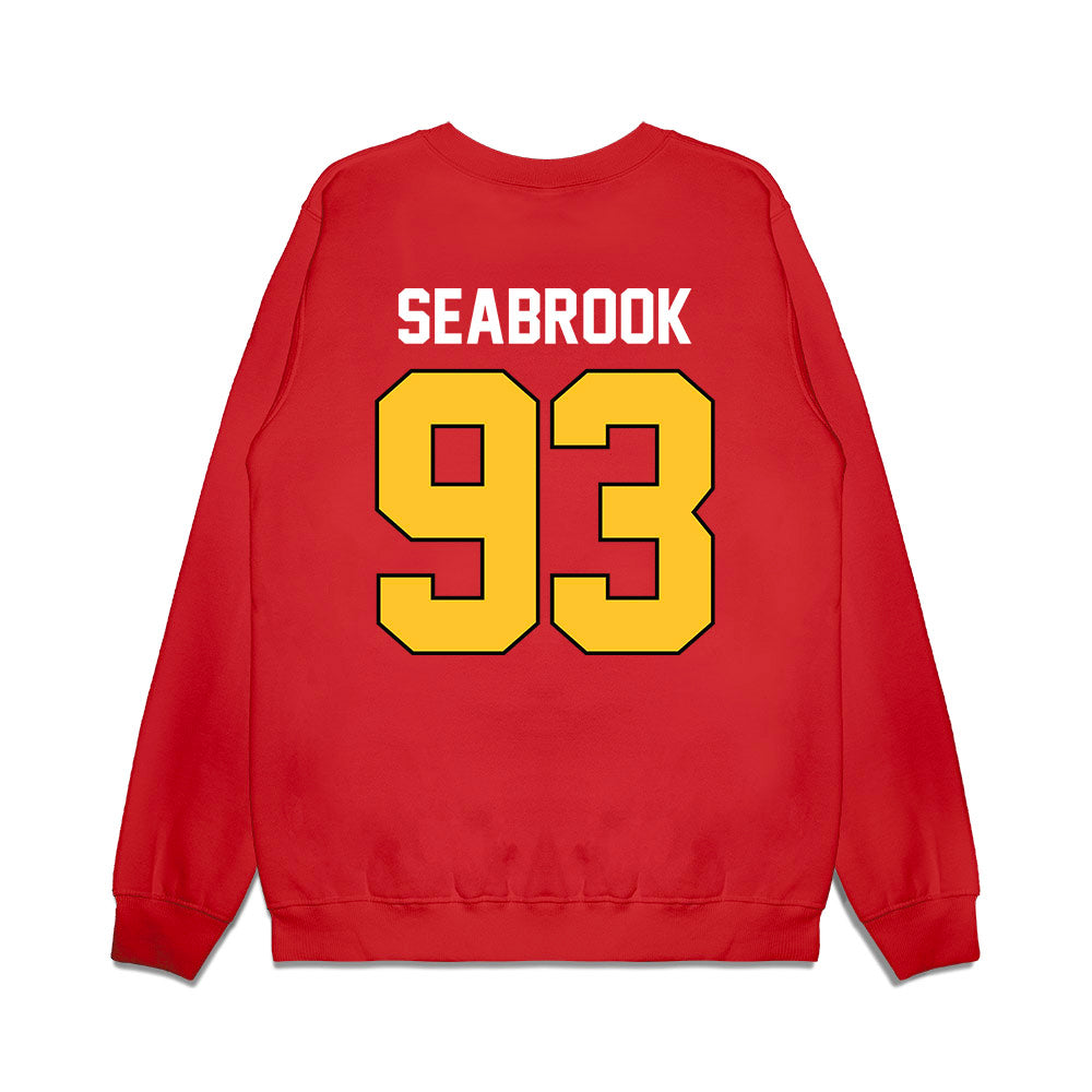 Ferris State - NCAA Football : Erick Seabrook - Vintage Helmet Premium Crewneck Sweatshirt-1