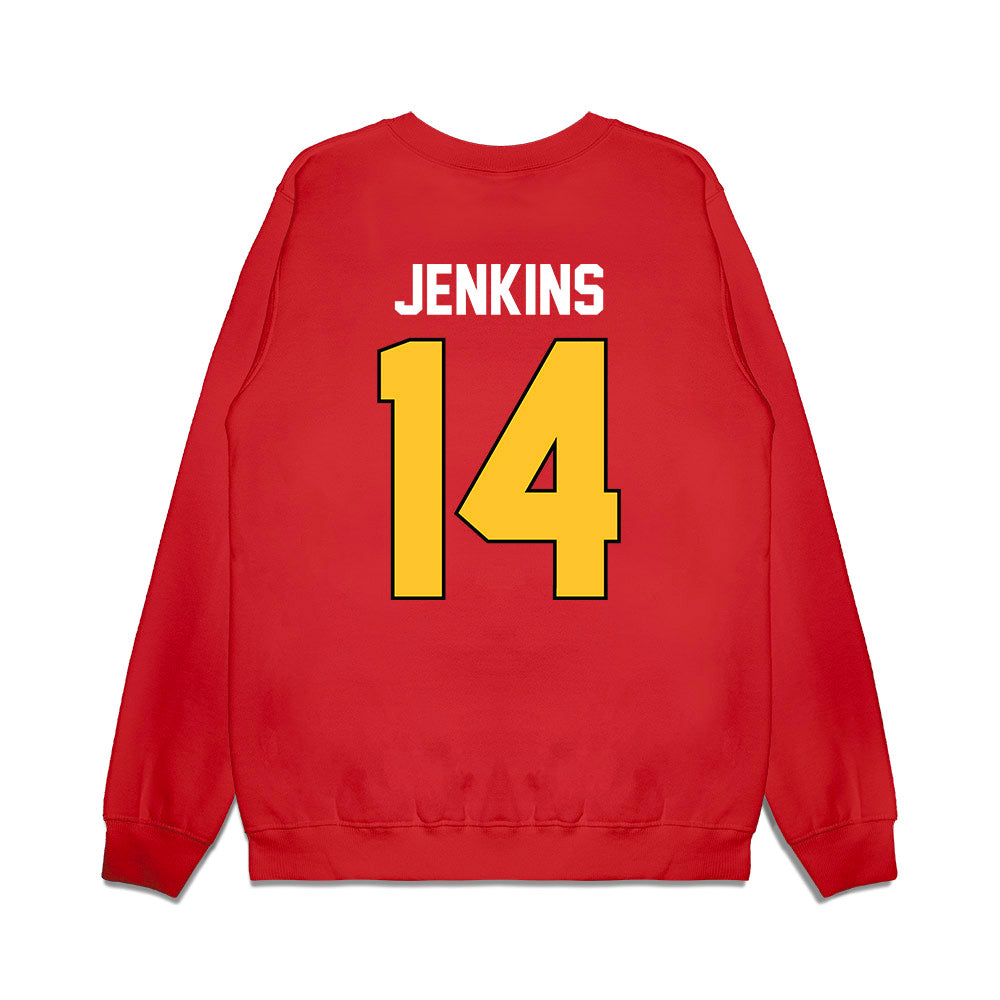 Ferris State - NCAA Football : Dmari Jenkins - Vintage Helmet Premium Crewneck Sweatshirt-1