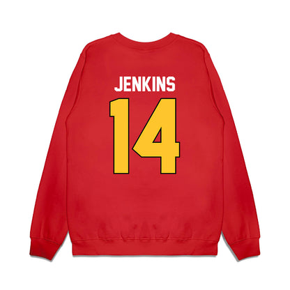Ferris State - NCAA Football : Dmari Jenkins - Vintage Helmet Premium Crewneck Sweatshirt-1