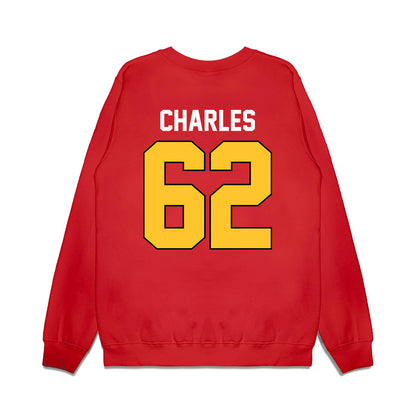 Ferris State - NCAA Football : Martaz Charles - Vintage Helmet Premium Crewneck Sweatshirt-1