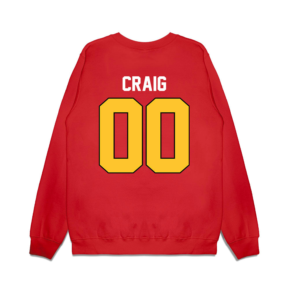 Ferris State - NCAA Football : Theotis Craig - Vintage Helmet Premium Crewneck Sweatshirt-1