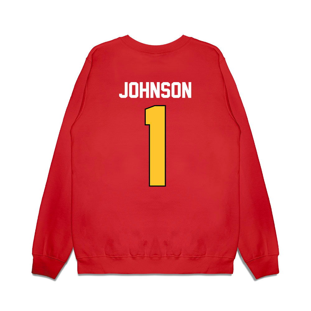 Ferris State - NCAA Football : Jalen Johnson - Vintage Helmet Premium Crewneck Sweatshirt-1
