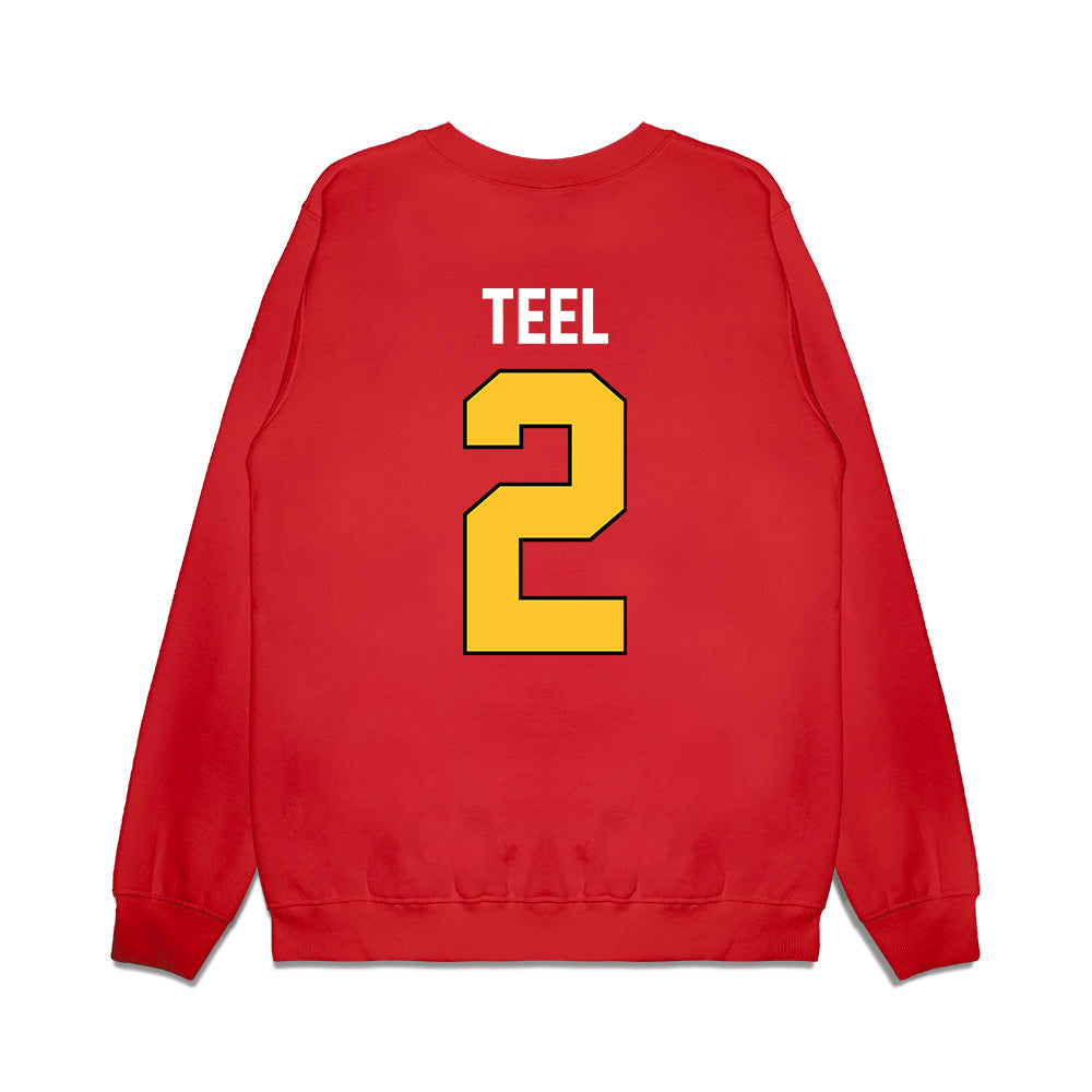 Ferris State - NCAA Football : Odell Teel - Vintage Helmet Premium Crewneck Sweatshirt-1