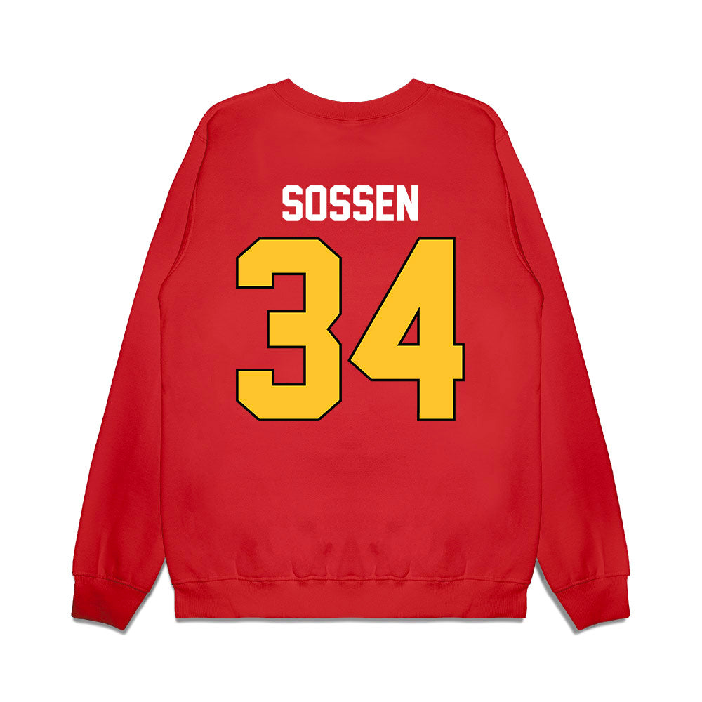 Ferris State - NCAA Football : Ethan Sossen - Vintage Helmet Premium Crewneck Sweatshirt-1