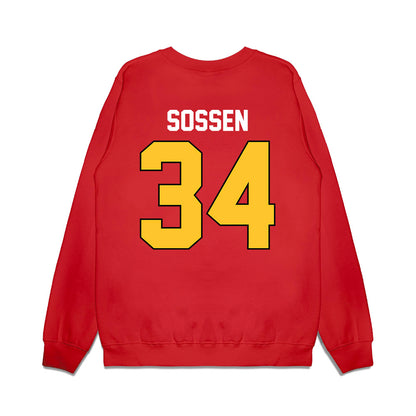 Ferris State - NCAA Football : Ethan Sossen - Vintage Helmet Premium Crewneck Sweatshirt-1