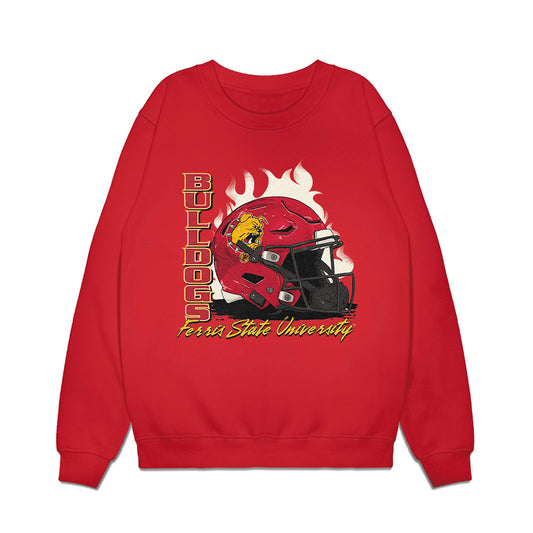 Ferris State - NCAA Football : Michael Bush - Vintage Helmet Premium Crewneck Sweatshirt-0