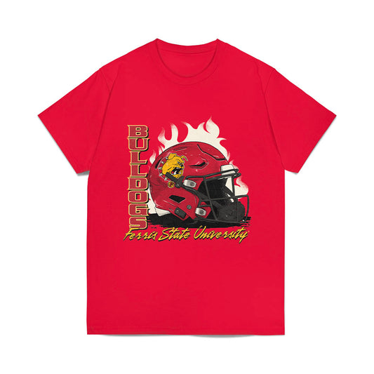 Ferris State - NCAA Football : Michael Bush - Vintage Helmet Comfort Colors T-Shirt-0