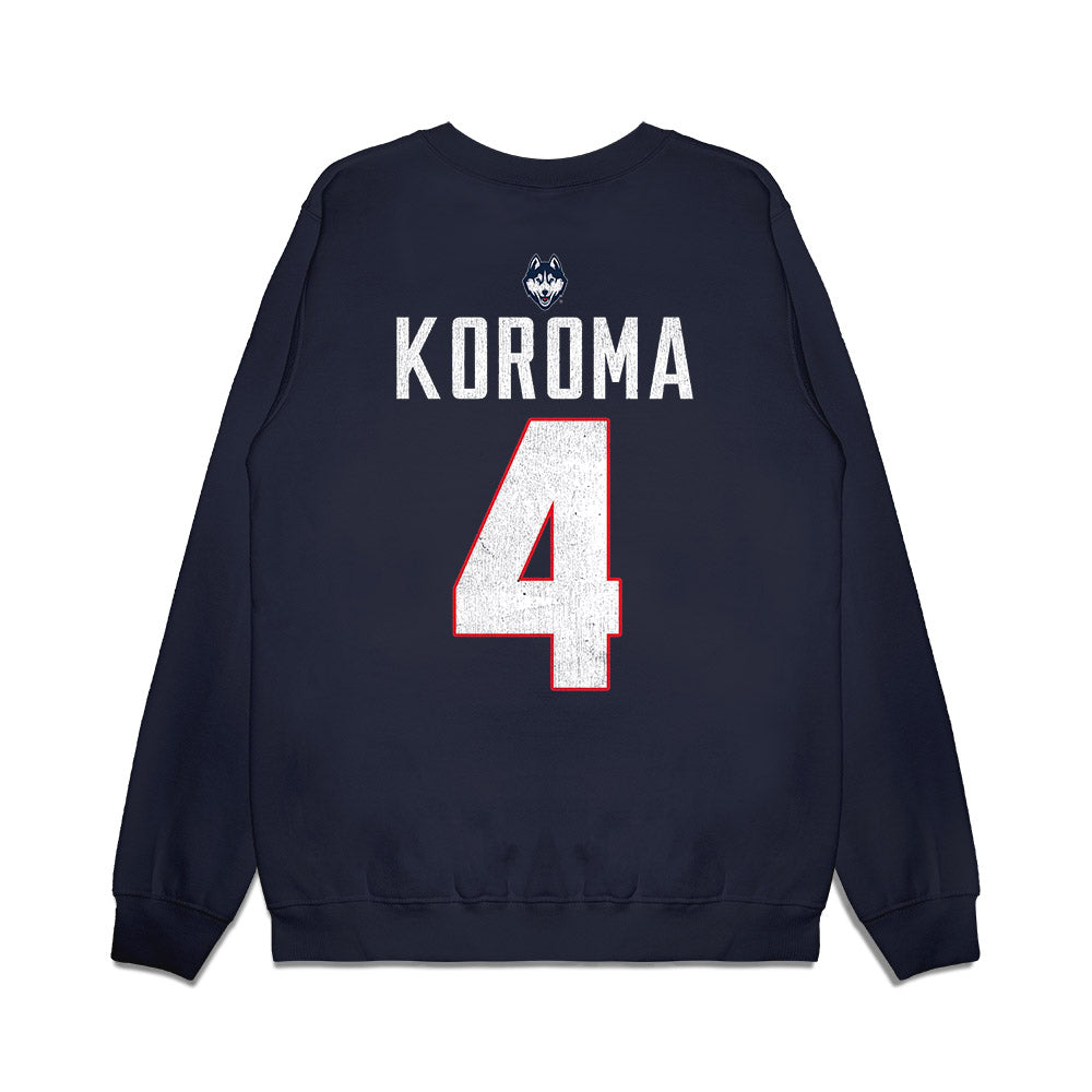 UConn - NCAA Men's Basketball : Dwayne Koroma - Game Face Premium Crewneck Sweatshirt-1
