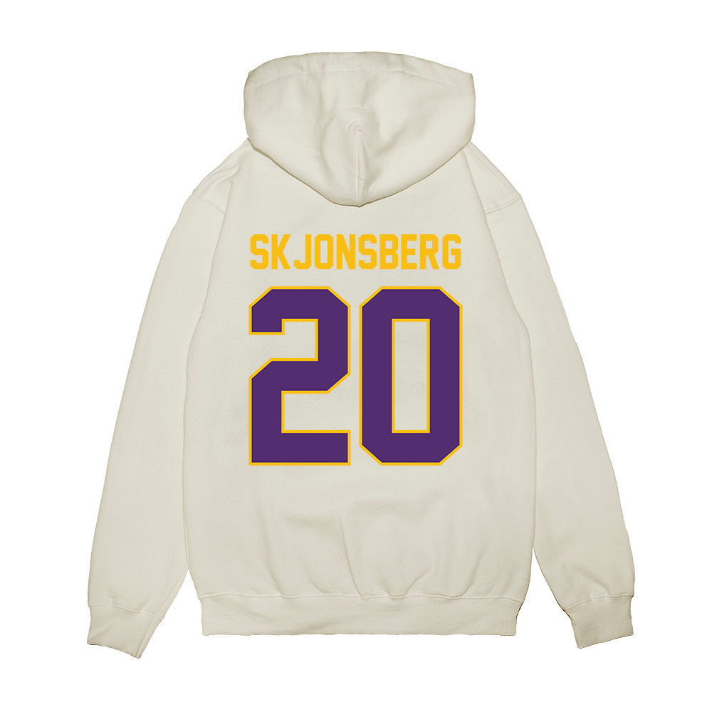 Minn. St. - NCAA Football : Spencer Skjonsberg - Vintage Helmet Premium Hooded Sweatshirt-1
