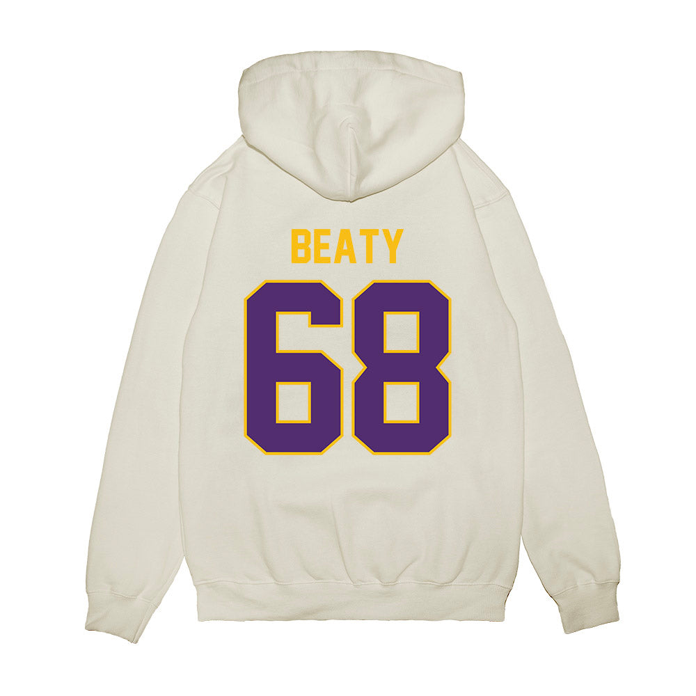 Minn. St. - NCAA Football : Logan Beaty - Vintage Helmet Premium Hooded Sweatshirt-1