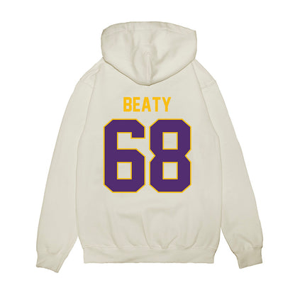 Minn. St. - NCAA Football : Logan Beaty - Vintage Helmet Premium Hooded Sweatshirt-1