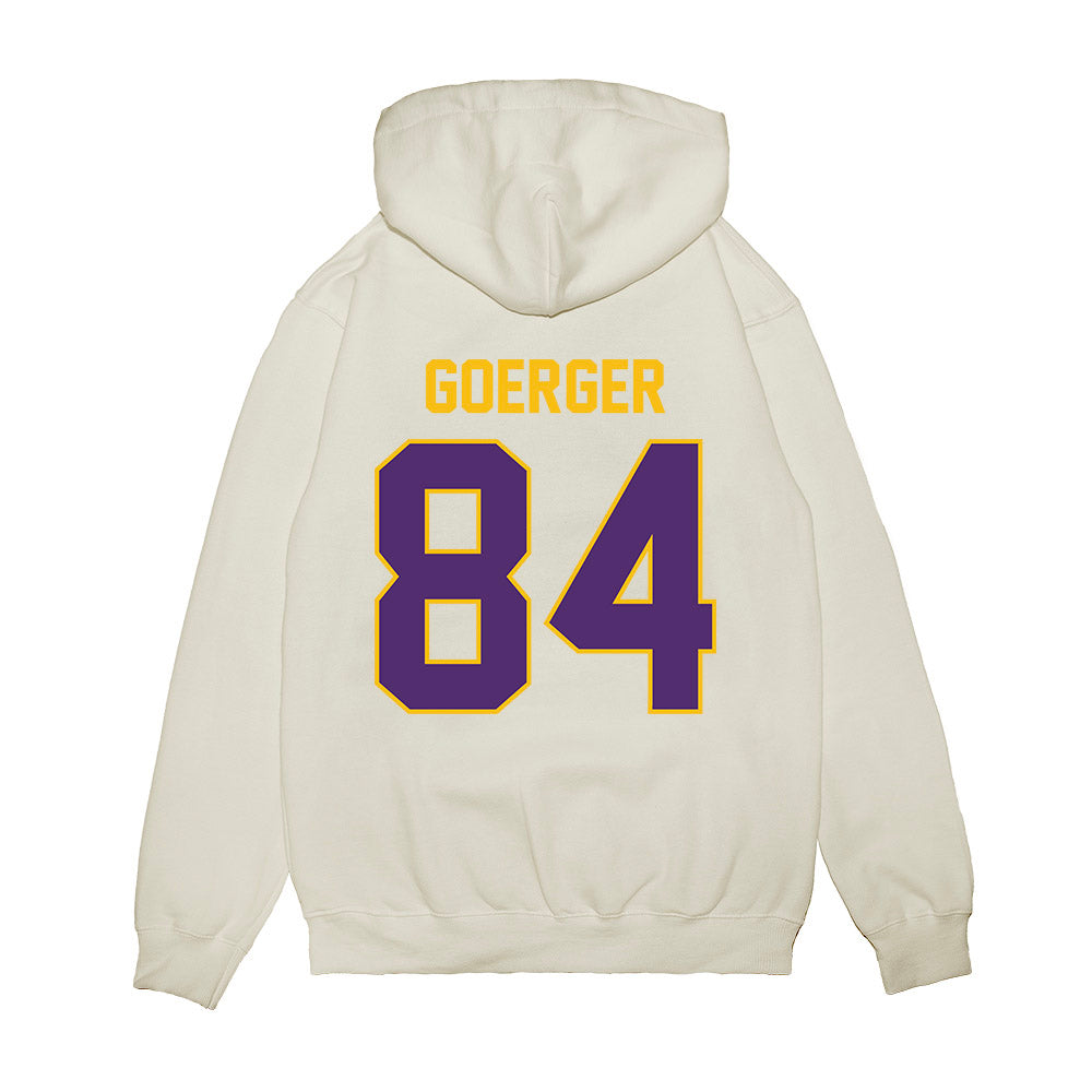 Minn. St. - NCAA Football : Bode Goerger - Vintage Helmet Premium Hooded Sweatshirt-1