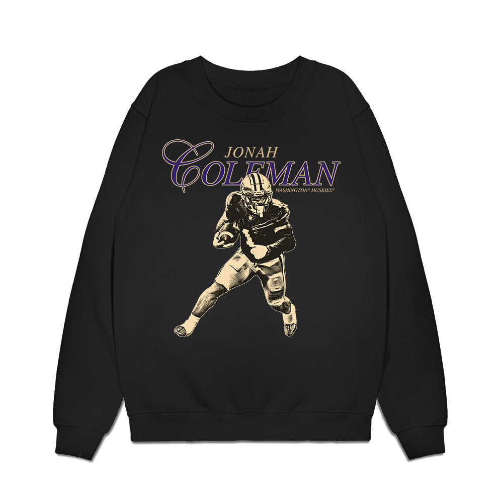 Washington - NCAA Football : Jonah Coleman - Legacy Premium Crewneck Sweatshirt-0