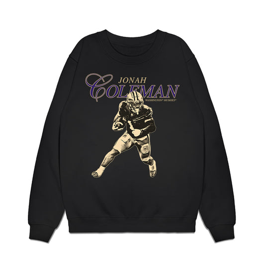 Washington - NCAA Football : Jonah Coleman - Legacy Premium Crewneck Sweatshirt-0