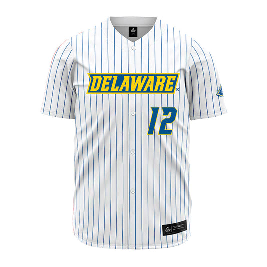 Delaware - NCAA Baseball : Dylan Bryan - White Pinstripe Jersey-0