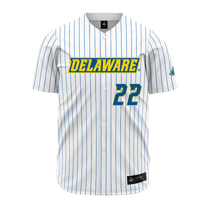 Delaware - NCAA Baseball : Sam Winsett - White Pinstripe Jersey-0