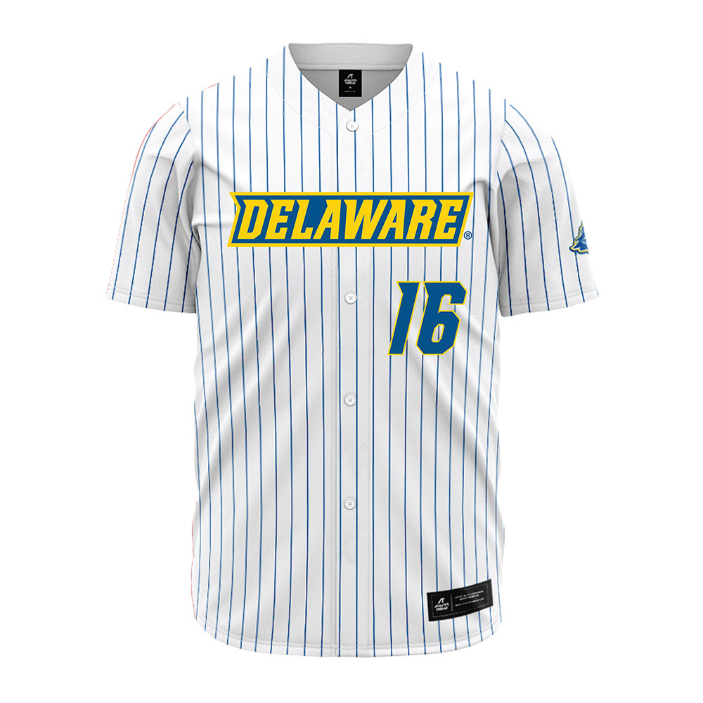 Delaware - NCAA Baseball : Vincent Davis - White Pinstripe Jersey-0