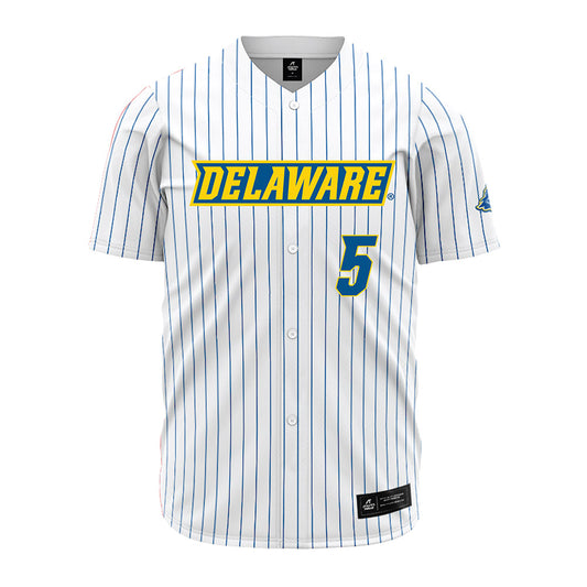 Delaware - NCAA Baseball : Jeremy Wolf - White Pinstripe Jersey-0