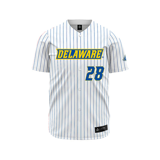 Delaware - NCAA Baseball : Tim Hartman - White Pinstripe Jersey-0